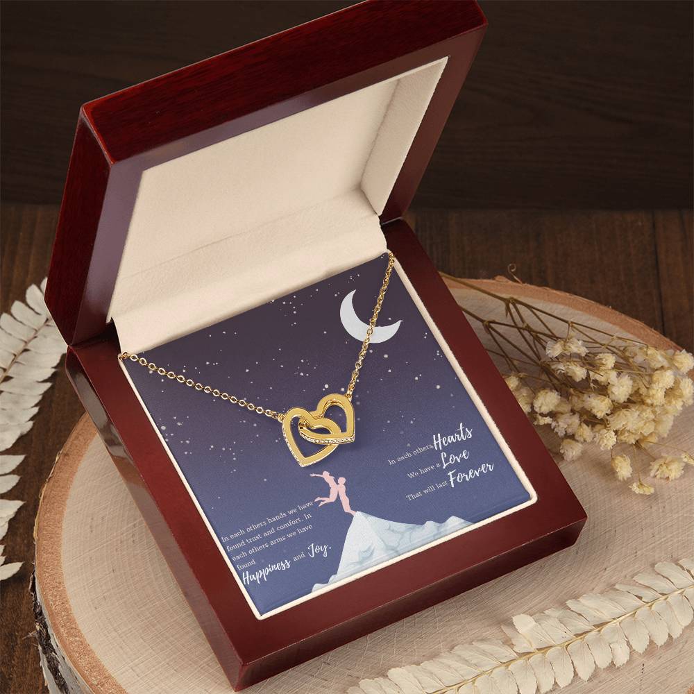 SiorJewelry - Interlocking Hearts Necklace (Yellow & White Gold Variants)