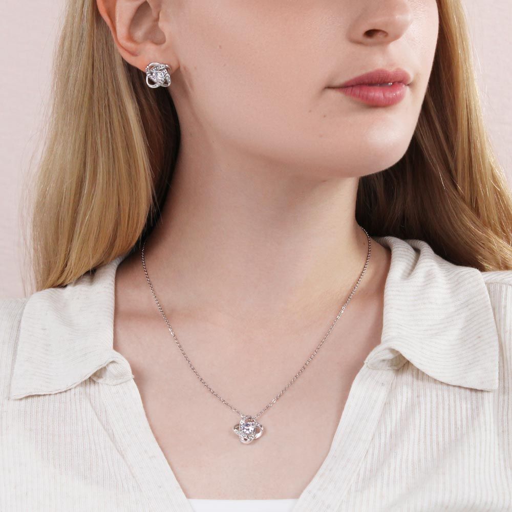 SiorJewelry Love Knot Necklace & Earrings set